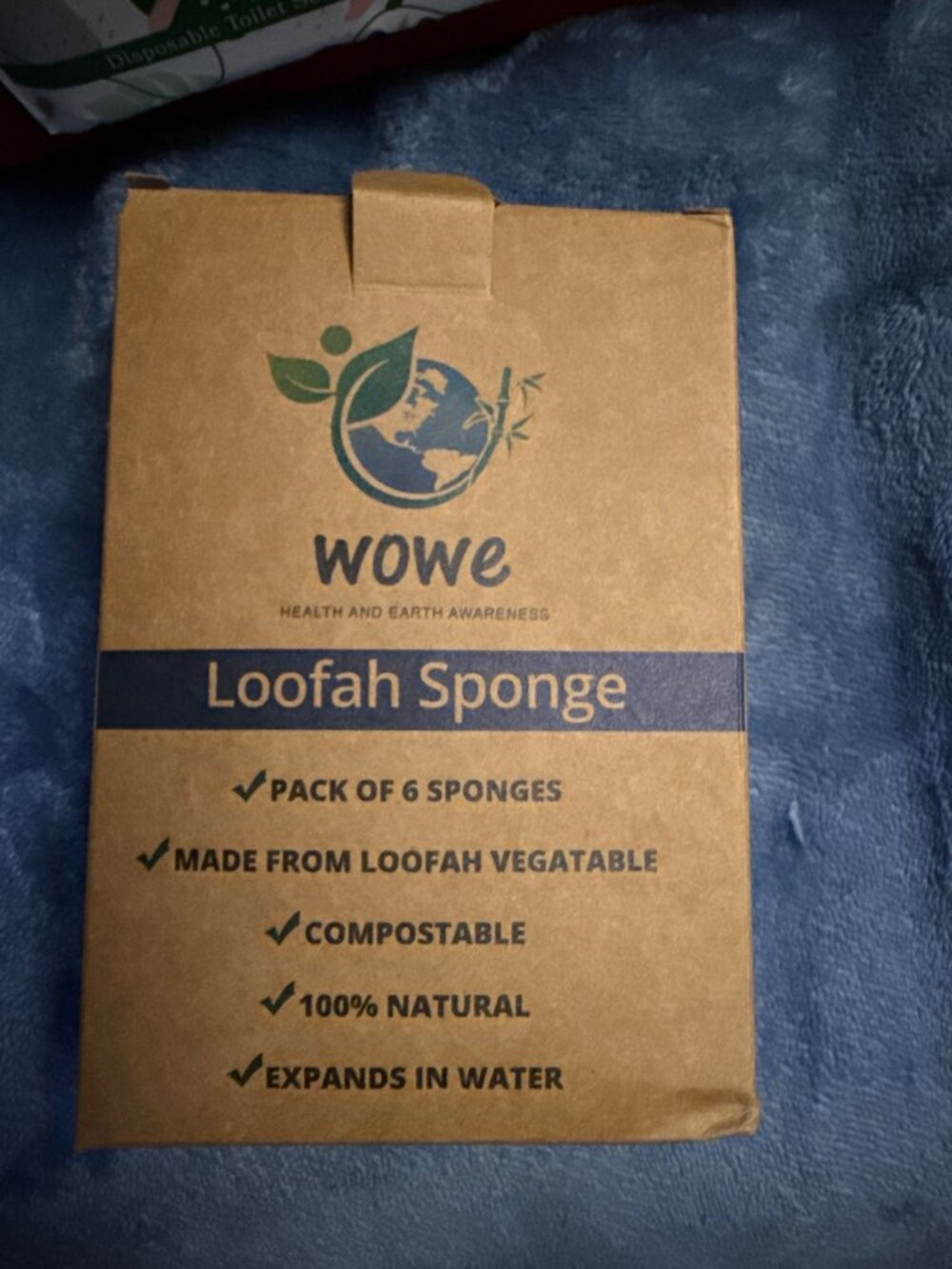 Wowe Loofah Sponge Pack Of 6 Eco-Friendly Compostable 100% Natural Expands In Wa